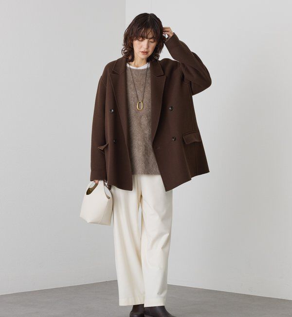  「【ヘアリーな質感】起毛ウールサイドスリットニット」|ニット・セーター|