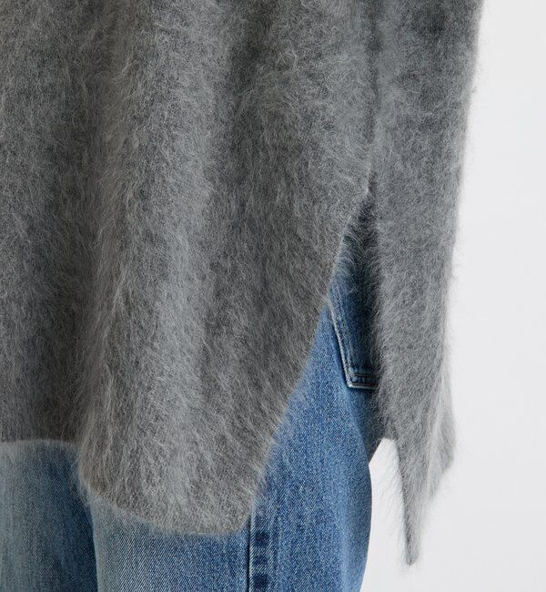  「【ヘアリーな質感】起毛ウールサイドスリットニット」|ニット・セーター|