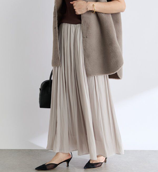  「【上品なシルエット】割繊ギャザースカート」|スカート|
