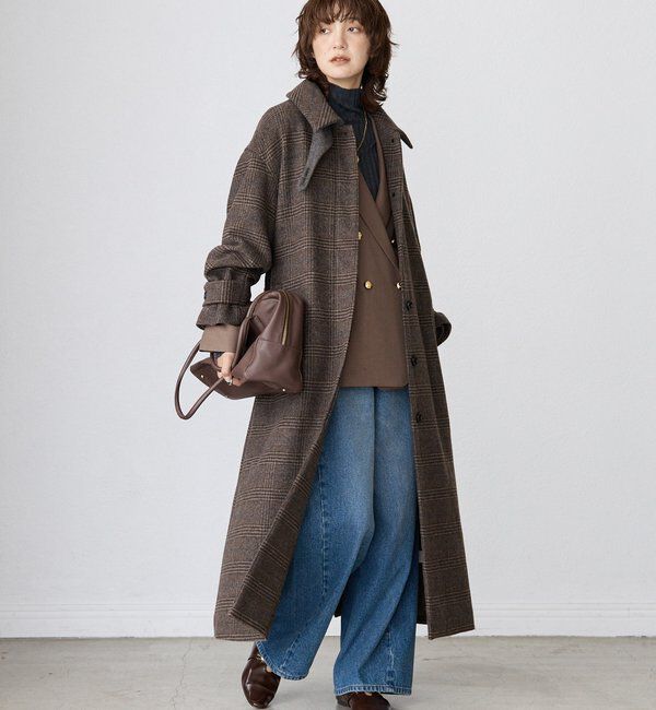  「【インフルエンサーSHIHO企画】チェックステンカラーコート」|その他|