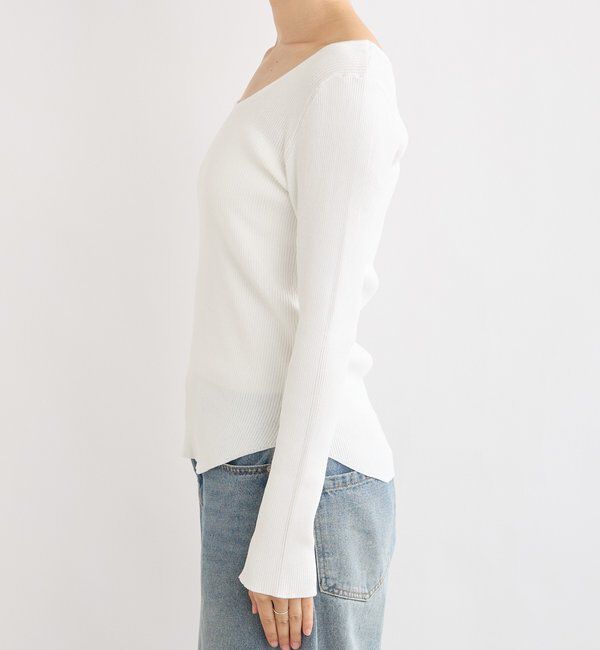  「【女性らしい抜け感】スクエア2WAYリブニット」|ニット・セーター|