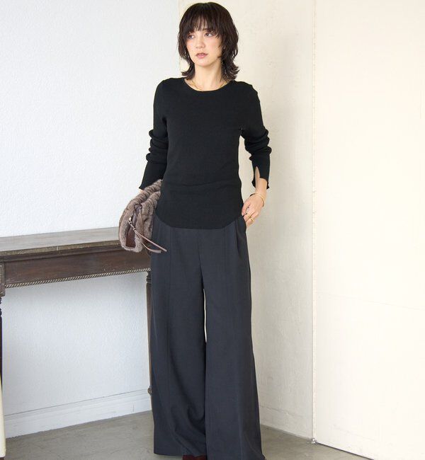  「【女性らしい抜け感】スクエア2WAYリブニット」|ニット・セーター|