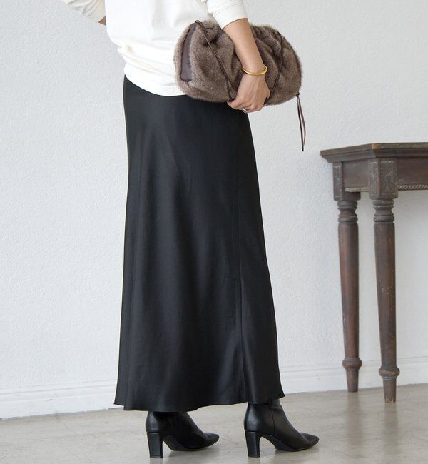  「【リラクシーな履き心地】ヴィンテージサテンバイアススカート」|スカート|