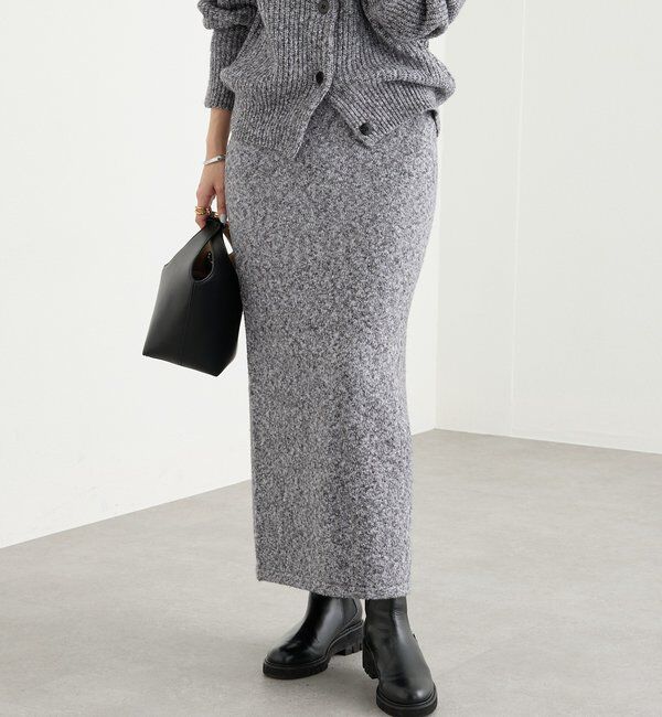  「【セットアップ対応可】ブークレーヤーンタイトスカート」|スカート|