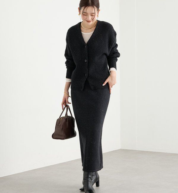  「【セットアップ対応可】ブークレーヤーンタイトスカート」|スカート|