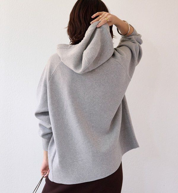  「【ロングシーズン活躍】スエットライクフーディニット」|ニット・セーター|