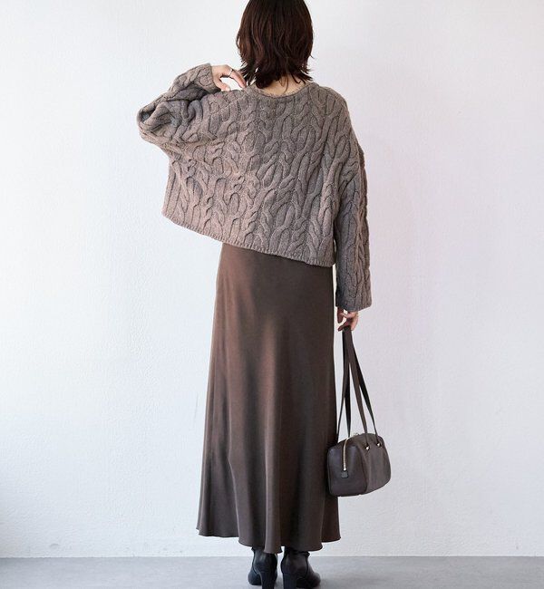  「【大人のこなれ感を演出】フリンジネックケーブルニット」|ニット・セーター|