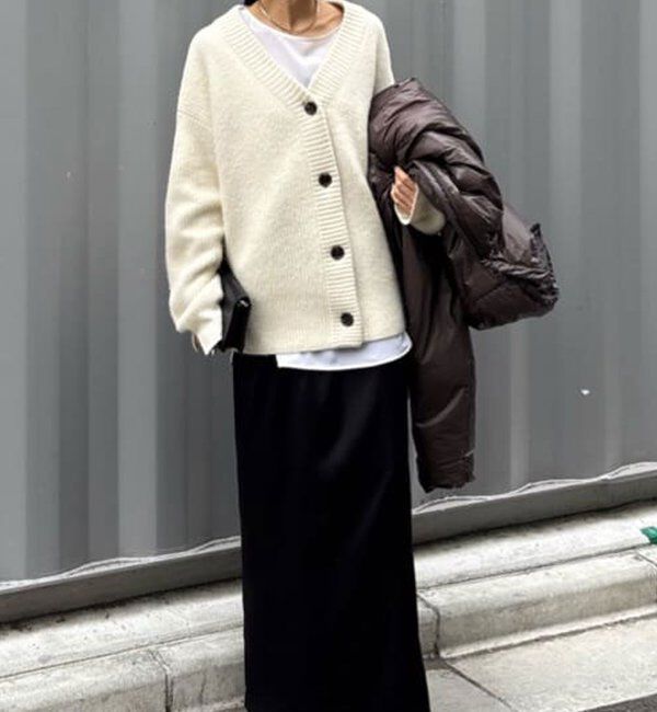  「ファーVネックカーディガン」|ニット・セーター|