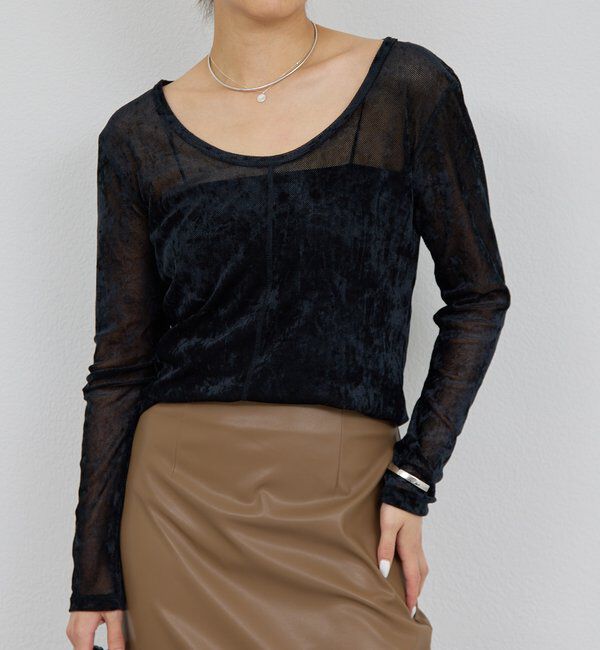  「【2WAY】メッシュフロッキーロンＴ」|Tシャツ・カットソー|