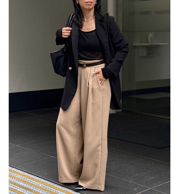  「【CHIHAYAコラボ】スウェードライクタックイージーパンツ」|チノ|