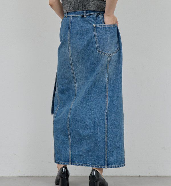  「【PEAS】スリットデニムスカート」|スカート|