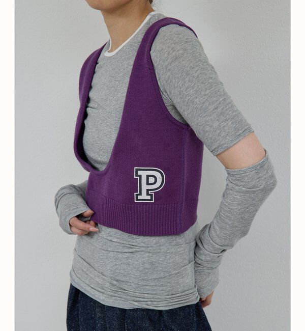  「【PEAS】レタードニットベスト」|ニット・セーター|