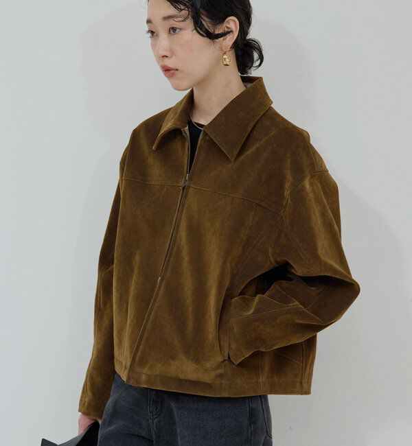  「【手洗い可】フロッキーデニムジップブルゾン」|ベスト・ジレ|