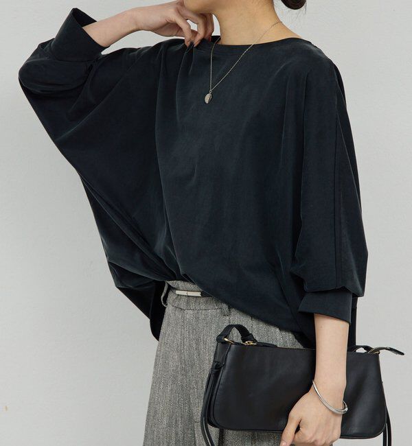  「【セットアップ対応】キュプラジャージードルマンプルオーバー」|Tシャツ・カットソー|ブラック