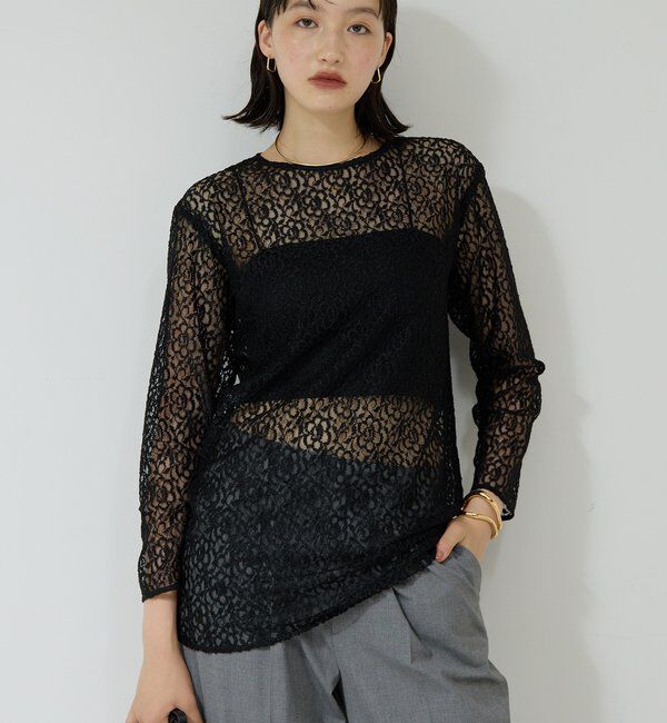  「【25th記念アイテム】レースロングプルオーバー」|シャツ・ブラウス|