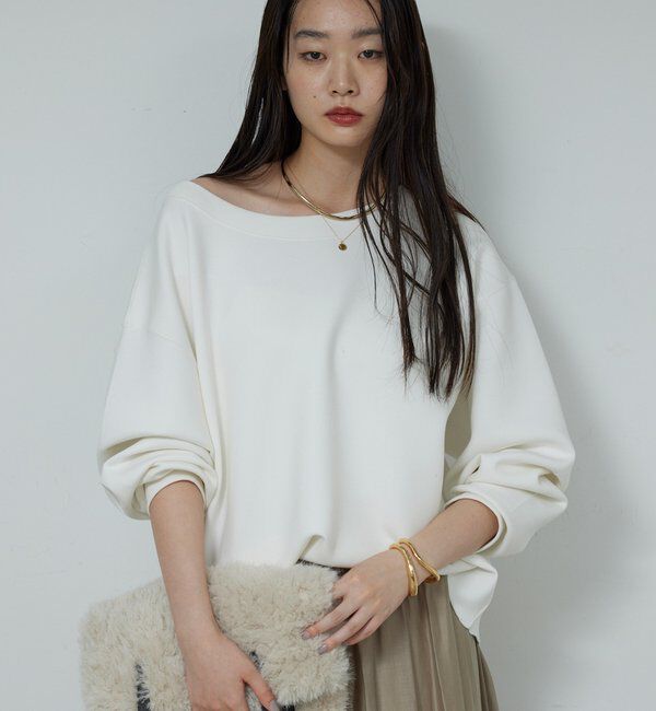  「【新色BR登場！】【大人のスウェット】ボートネックスウェット」|Tシャツ・カットソー|