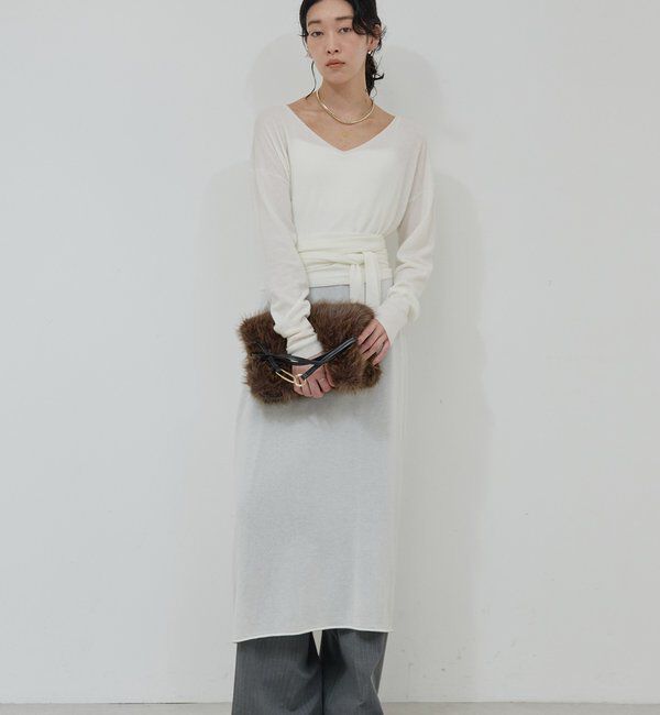  「【25th記念アイテム】ベルト付きロングニットワンピース」|ワンピース|