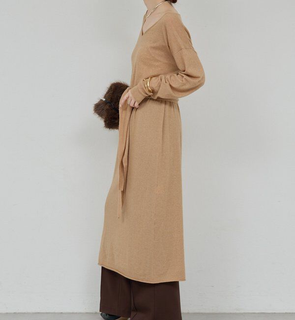  「【25th記念アイテム】ベルト付きロングニットワンピース」|ワンピース|