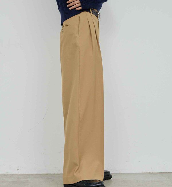  「ベルトレスタックワイドパンツ」|チノ|