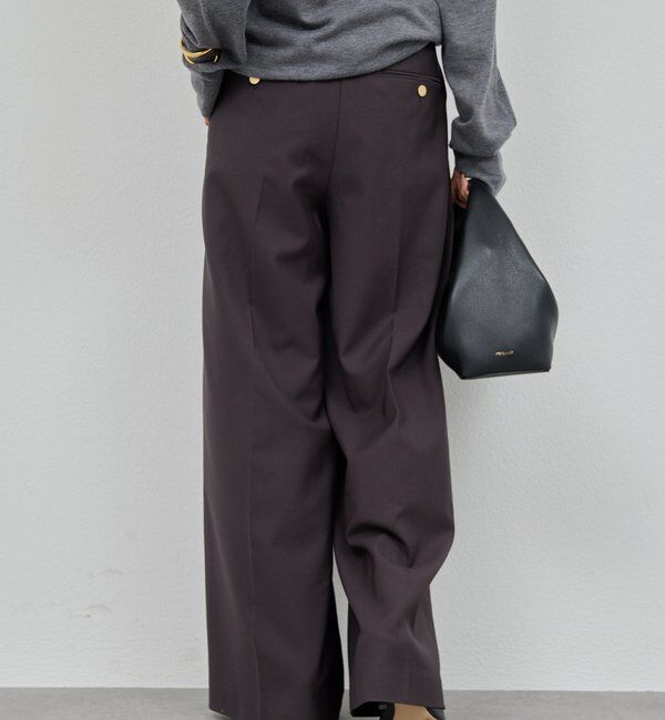  「ベルトレスタックワイドパンツ」|チノ|