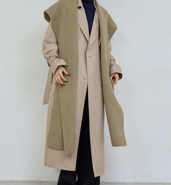  「【INSCRIRE】リブストール／別注」|ストール|ベージュ