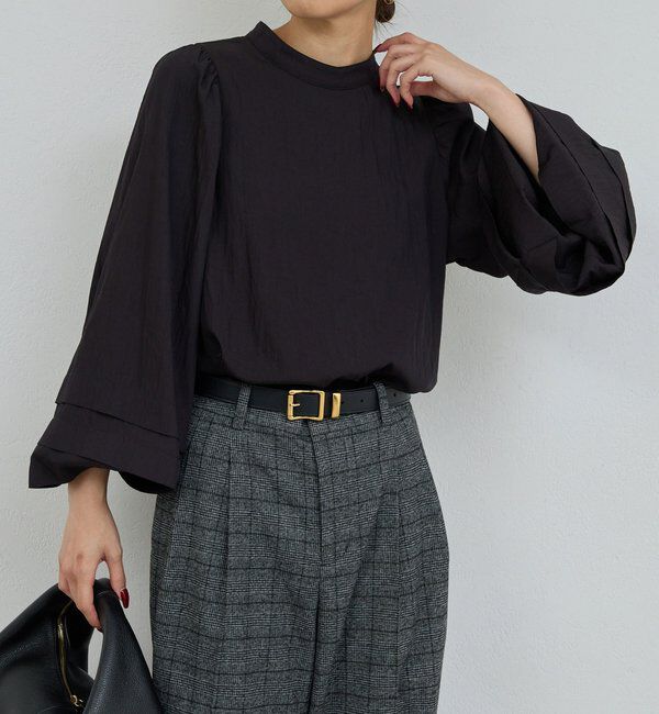  「タックスリーブブラウス」|シャツ・ブラウス|ブラック