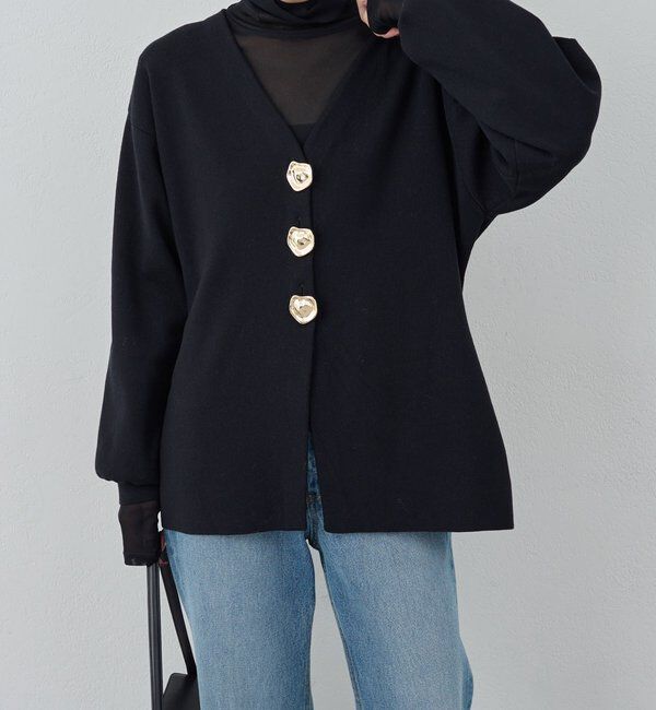  「ビジューVネックカーディガン」|ニット・セーター|