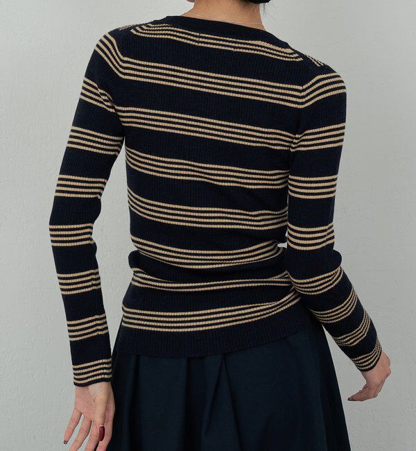  「【手洗い可】【HERITANOVUM】ボーダークループルオーバー」|ニット・セーター|