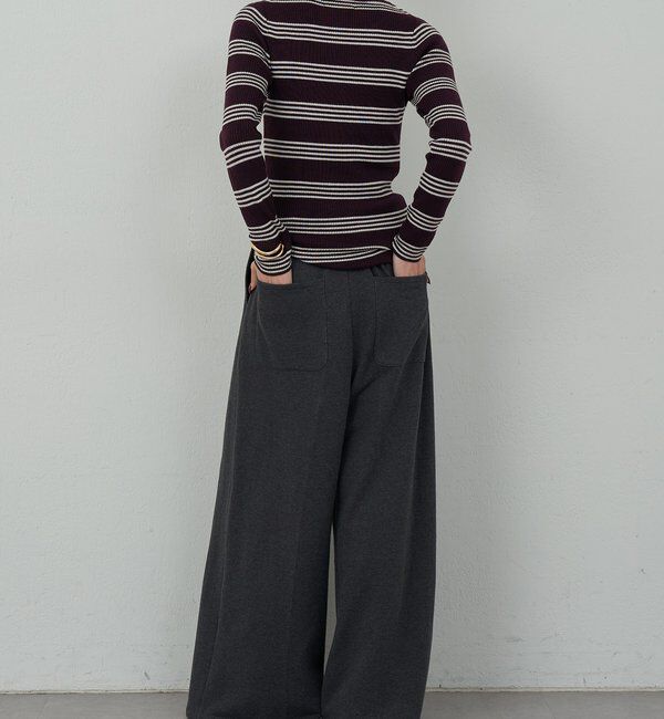  「【手洗い可】【HERITANOVUM】ボーダークループルオーバー」|ニット・セーター|