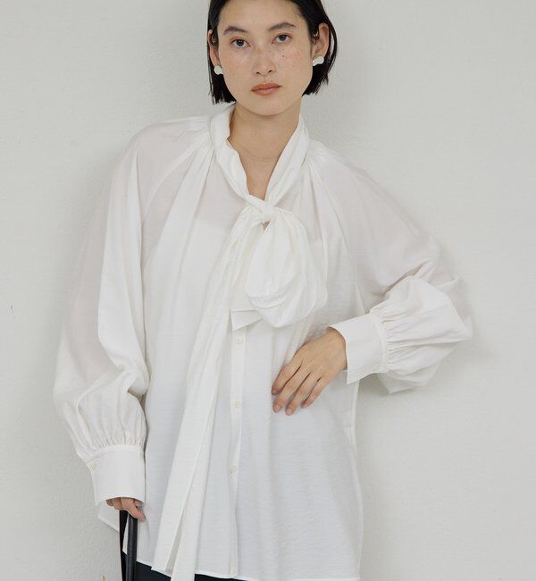  「【上品&times;華やか】【2way】ギャザーボウタイブラウス」|シャツ・ブラウス|