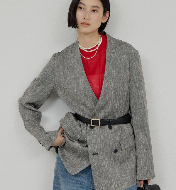  「【セットアップ対応】ノーカラーツイードジャケット」|その他|