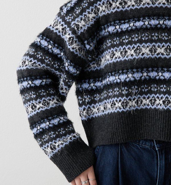  「【再値下げ】フェアアイルクロップドニット」|ニット・セーター|