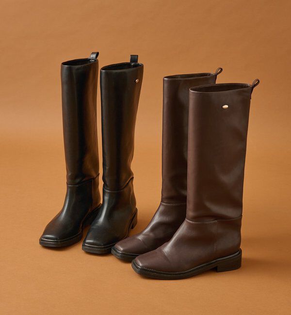  「スクエアトゥロングブーツ」|ロングブーツ|