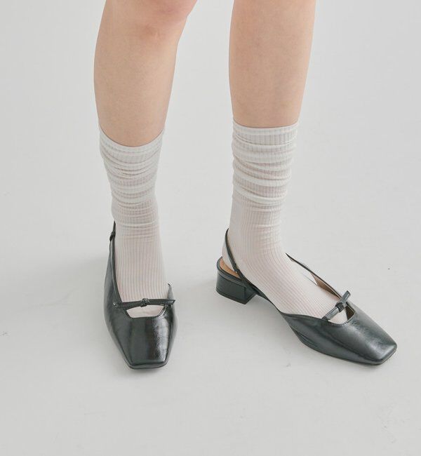  「スクエアトゥリボンパンプス」|パンプス|