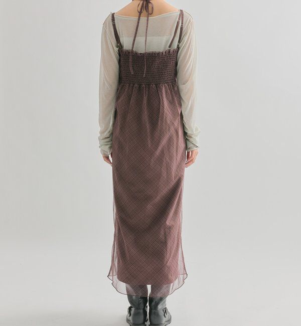  「シアーチェックキャミワンピース」|ワンピース|