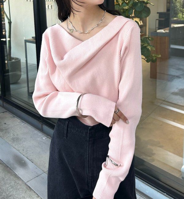  「オフショルリブニット」|ニット・セーター|