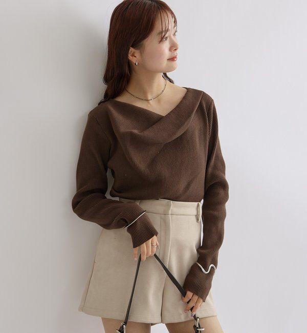  「オフショルリブニット」|ニット・セーター|
