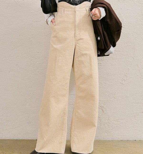  「コーデュロイ ウェーブパンツ」|チノ|オフホワイト