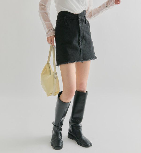  「ウェーブデニム ミニスカート」|スカート|