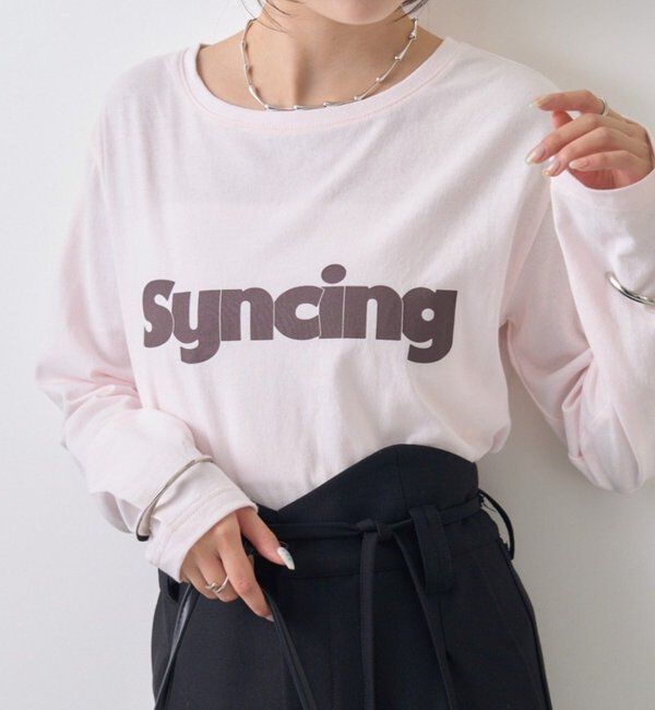  「ロゴチビロングTシャツ」|Tシャツ・カットソー|ピンク