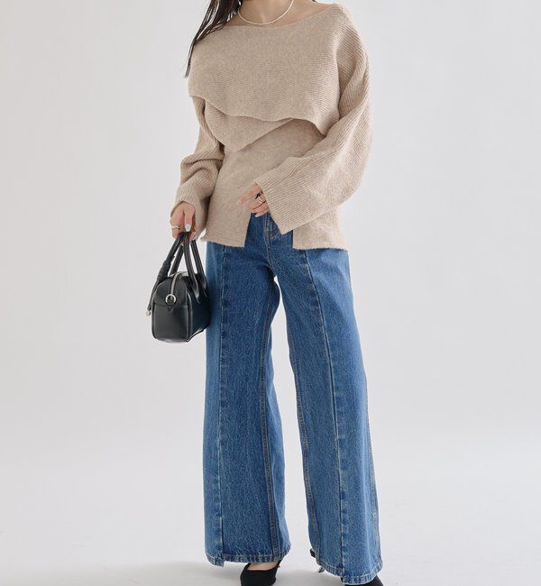  「クロスニットスリットキャミSET」|ニット・セーター|