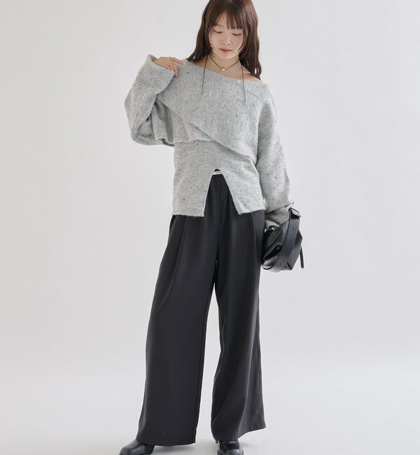  「クロスニットスリットキャミSET」|ニット・セーター|
