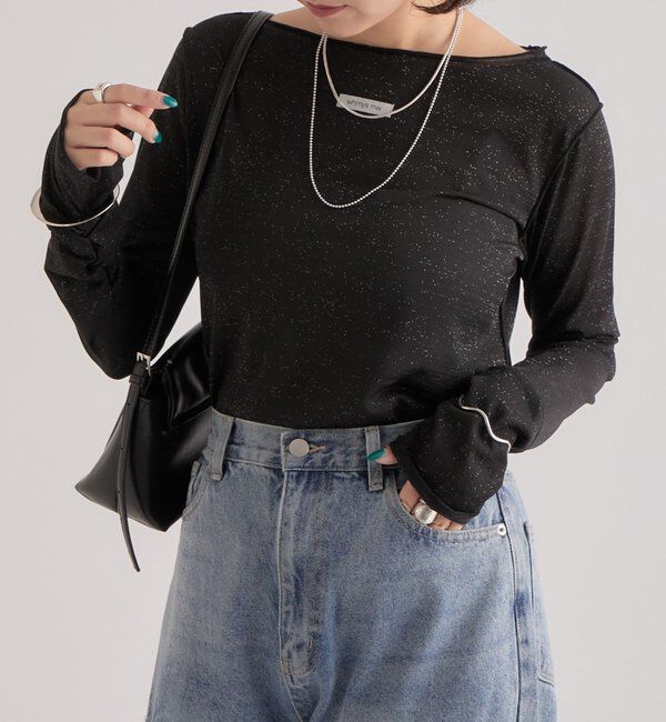  「ラメチュールプルオーバー」|Tシャツ・カットソー|ブラック