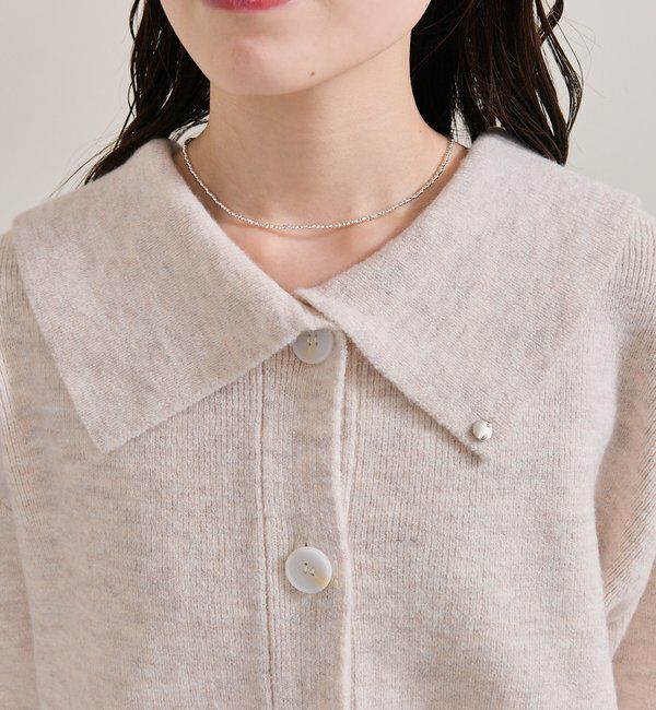  「襟付きプレートニットカーディガン」|カーディガン|