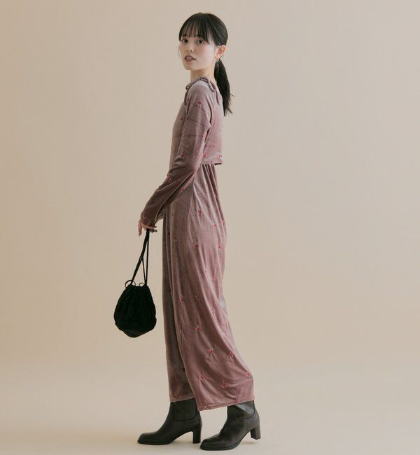  「[森川企画]花柄ベロアワンピース」|ワンピース|