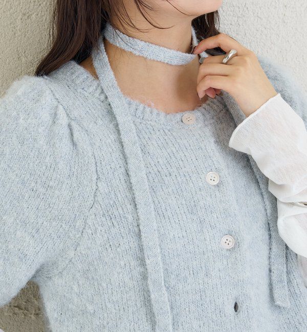  「ふわふわ半袖ニット カーディガン」|カーディガン|