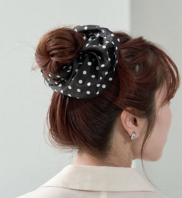  「チャーム付きBIGドットシュシュ」|その他|ブラック