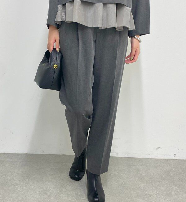  「テーパードパンツ」|チノ|チャコールグレー