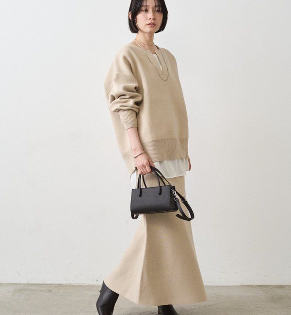  「【@_shirabe.s_コラボ】スウェットライクスキッパーニット」|ニット・セーター|