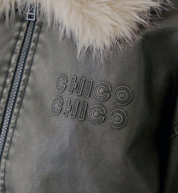  「【ファー取り外し可能】フェイクレザールーズジップブルゾン」|ブルゾン・スタジャン|